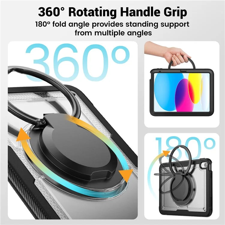 For iPad 10.9 (2022) Case Shockproof PC+TPU Tablet Cover with Kickstand, Pencil Holder
