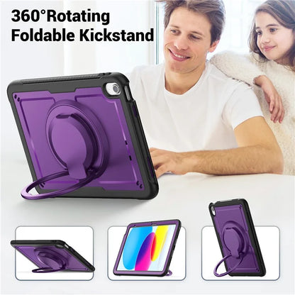 For iPad 10.9 (2022) Case Shockproof PC+TPU Tablet Cover with Kickstand, Pencil Holder