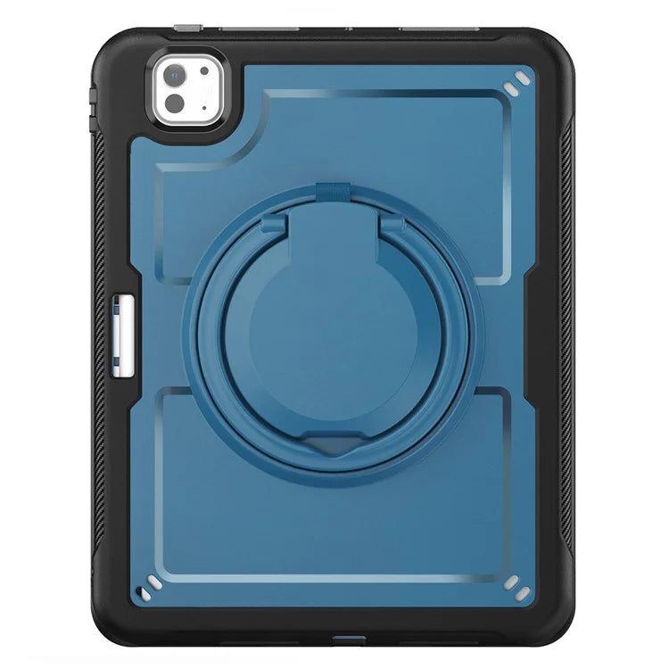 For iPad Pro 11 (2024) M4 A2836 Case Shockproof PC+TPU Tablet Cover with Kickstand, Pencil Holder