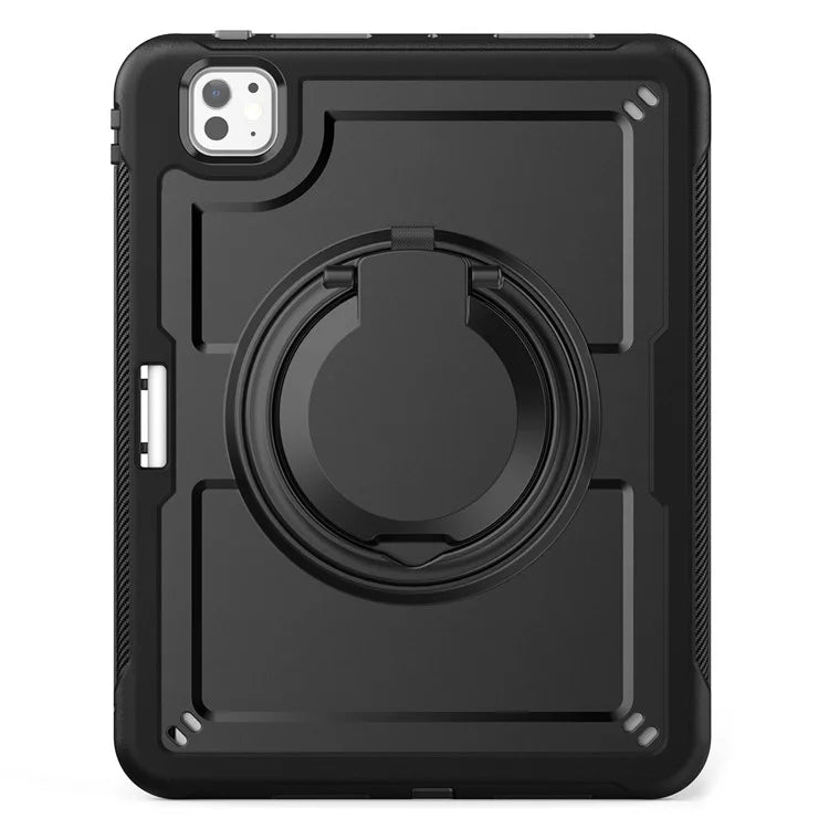 For iPad Pro 11 (2024) M4 A2836 Case Shockproof PC+TPU Tablet Cover with Kickstand, Pencil Holder