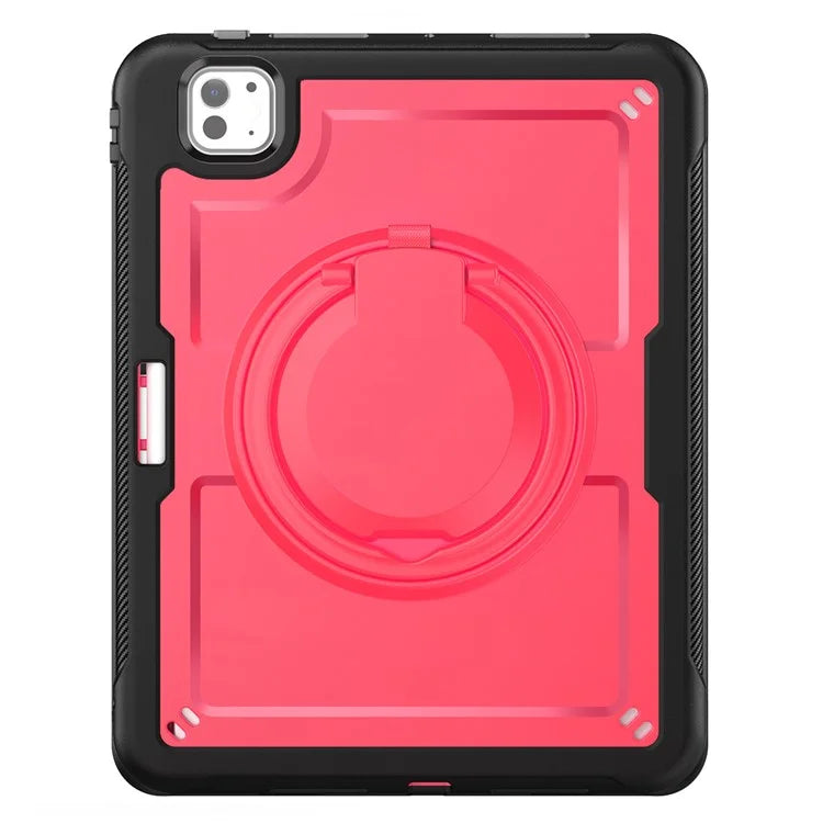 For iPad Pro 11 (2024) M4 A2836 Case Shockproof PC+TPU Tablet Cover with Kickstand, Pencil Holder