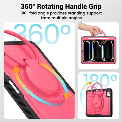 For iPad Pro 11 (2024) M4 A2836 Case Shockproof PC+TPU Tablet Cover with Kickstand, Pencil Holder