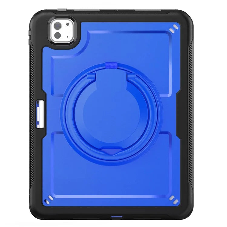 For iPad Pro 11 (2024) M4 A2836 Case Shockproof PC+TPU Tablet Cover with Kickstand, Pencil Holder
