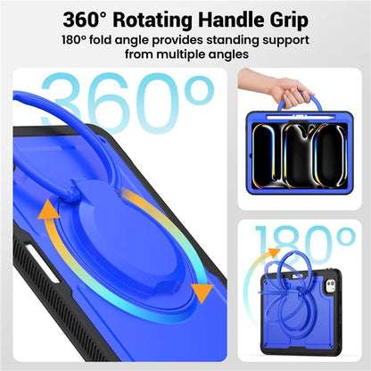 For iPad Pro 11 (2024) M4 A2836 Case Shockproof PC+TPU Tablet Cover with Kickstand, Pencil Holder