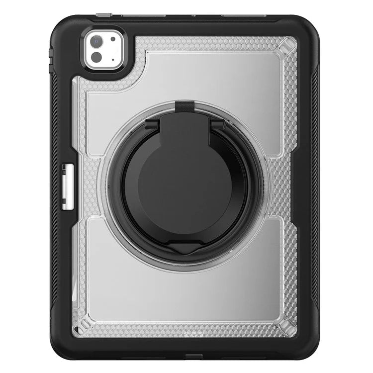 For iPad Pro 11 (2024) M4 A2836 Case Shockproof PC+TPU Tablet Cover with Kickstand, Pencil Holder