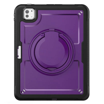 For iPad Pro 11 (2024) M4 A2836 Case Shockproof PC+TPU Tablet Cover with Kickstand, Pencil Holder
