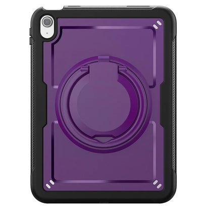 For iPad 10.9 (2022) Case PC+TPU Kickstand Tablet Cover with Pencil Holder, Shoulder Strap