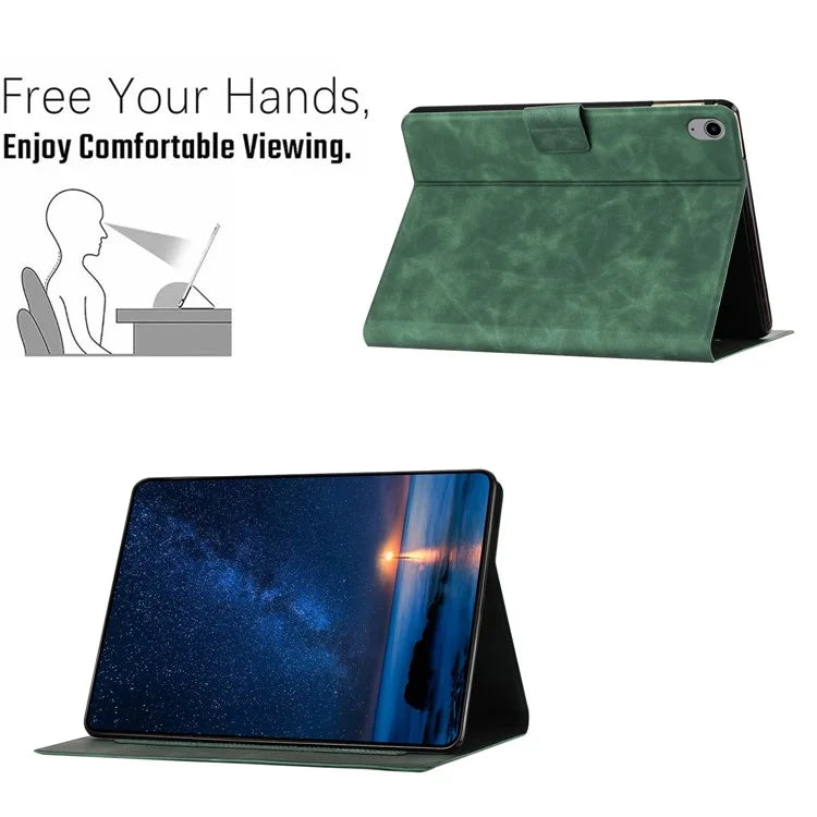 For iPad 10.9 (2022) Case Couple Cat Imprinted Microfiber Leather Smart Tablet Cover
