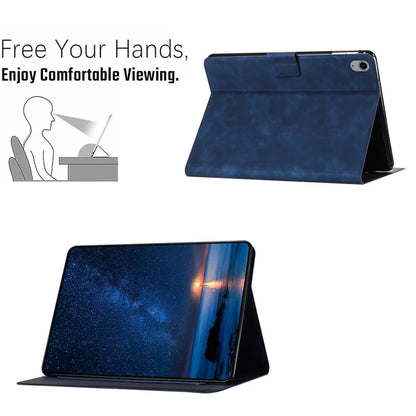 For iPad 10.9 (2022) Case Couple Cat Imprinted Microfiber Leather Smart Tablet Cover