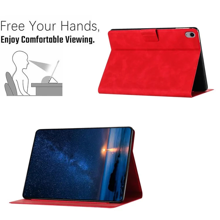 For iPad 10.9 (2022) Case Couple Cat Imprinted Microfiber Leather Smart Tablet Cover
