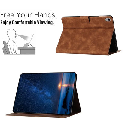 For iPad 10.9 (2022) Case Couple Cat Imprinted Microfiber Leather Smart Tablet Cover