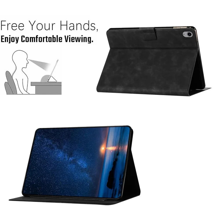 For iPad 10.9 (2022) Case Couple Cat Imprinted Microfiber Leather Smart Tablet Cover