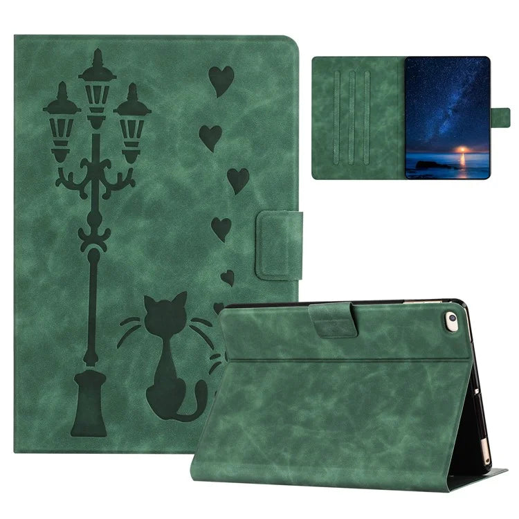 For iPad mini (2019) 7.9 Inch / Mini 4 / mini 3 / Mini 2 / Mini Case Couple Cat Imprinted Microfiber Leather Smart Tablet Cover