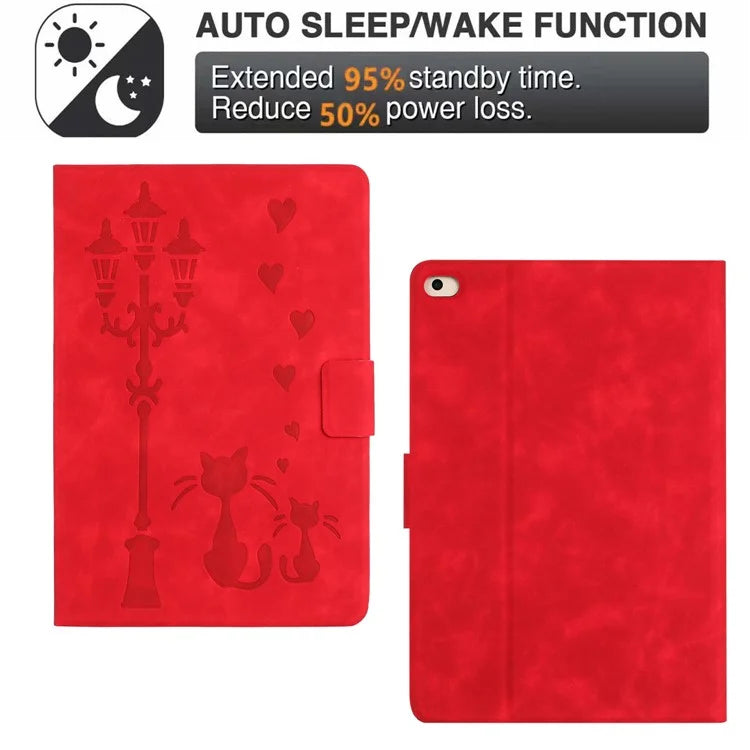 For iPad mini (2019) 7.9 Inch / Mini 4 / mini 3 / Mini 2 / Mini Case Couple Cat Imprinted Microfiber Leather Smart Tablet Cover