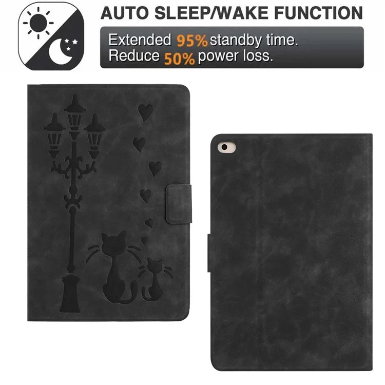 For iPad mini (2019) 7.9 Inch / Mini 4 / mini 3 / Mini 2 / Mini Case Couple Cat Imprinted Microfiber Leather Smart Tablet Cover