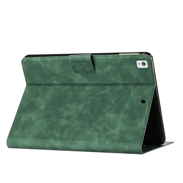 For iPad 10.2 (2020) / (2019) / iPad Air 10.5 inch (2019) / iPad Pro 10.5-inch (2017) Case Couple Cat Imprinted Microfiber Leather Tablet Cover