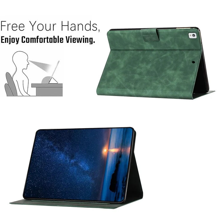 For iPad 10.2 (2020) / (2019) / iPad Air 10.5 inch (2019) / iPad Pro 10.5-inch (2017) Case Couple Cat Imprinted Microfiber Leather Tablet Cover