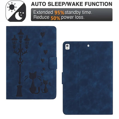 For iPad 10.2 (2020) / (2019) / iPad Air 10.5 inch (2019) / iPad Pro 10.5-inch (2017) Case Couple Cat Imprinted Microfiber Leather Tablet Cover