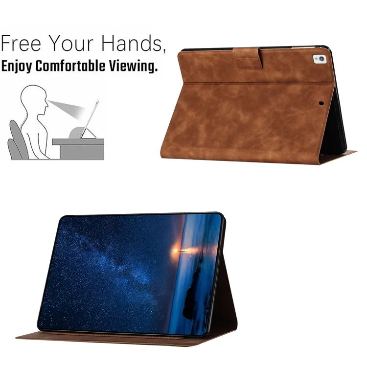 For iPad 10.2 (2020) / (2019) / iPad Air 10.5 inch (2019) / iPad Pro 10.5-inch (2017) Case Couple Cat Imprinted Microfiber Leather Tablet Cover