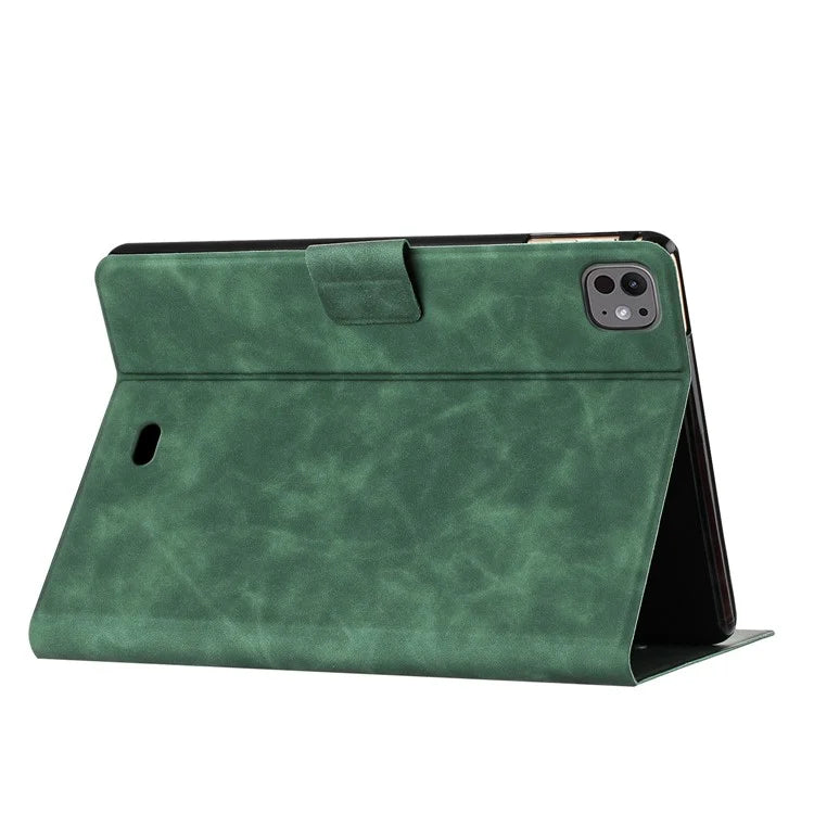 For iPad Pro 11 (2024) Case Couple Cat Imprinted Microfiber Leather Smart Tablet Cover