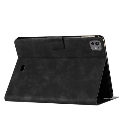 For iPad Pro 11 (2024) Case Couple Cat Imprinted Microfiber Leather Smart Tablet Cover