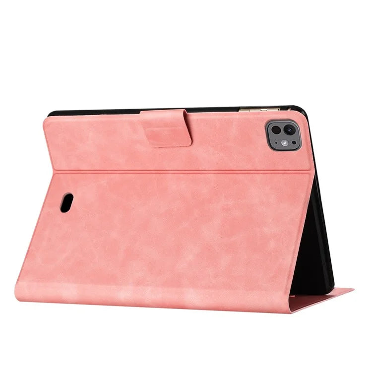 For iPad Pro 11 (2024) Case Couple Cat Imprinted Microfiber Leather Smart Tablet Cover