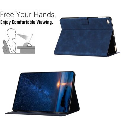 For iPad 9.7-inch (2018) / (2017) / iPad Air 2 / Air (2013) Case Couple Cat Imprinted Microfiber Leather Smart Tablet Cover