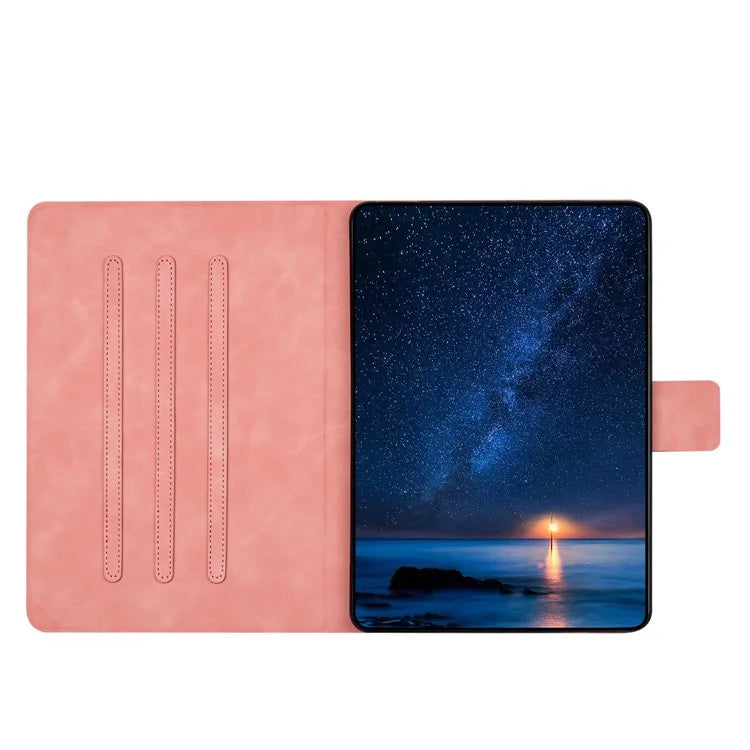 For Samsung Galaxy Tab A9 Case Couple Cat Imprinted Microfiber Leather Smart Tablet Cover