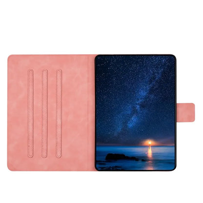 For Samsung Galaxy Tab A9 Case Couple Cat Imprinted Microfiber Leather Smart Tablet Cover