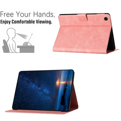 For Samsung Galaxy Tab A9 Case Couple Cat Imprinted Microfiber Leather Smart Tablet Cover