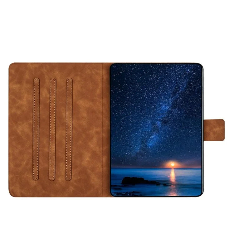 For Samsung Galaxy Tab A9+ SM-X210 / X216 / X218 Case Couple Cat Imprinted Microfiber Leather Smart Tablet Cover