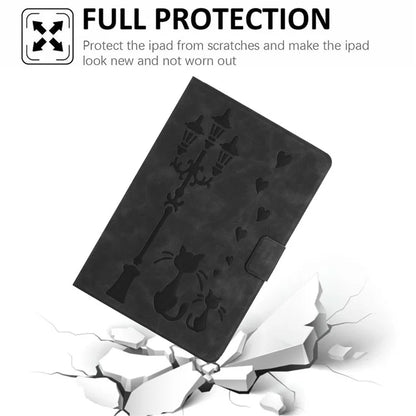 For Samsung Galaxy Tab A9+ SM-X210 / X216 / X218 Case Couple Cat Imprinted Microfiber Leather Smart Tablet Cover