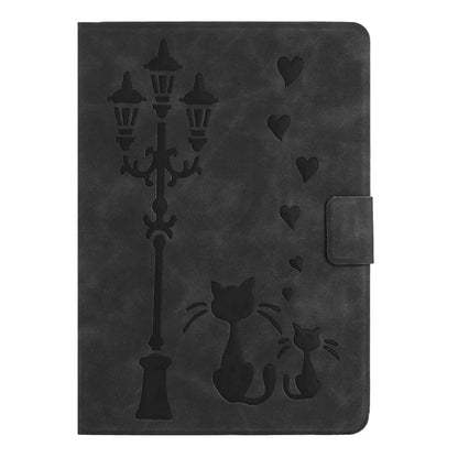 For Samsung Galaxy Tab A9+ SM-X210 / X216 / X218 Case Couple Cat Imprinted Microfiber Leather Smart Tablet Cover