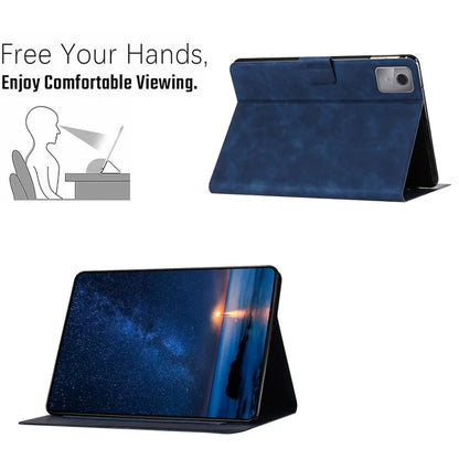 For Lenovo Tab M11 / Xiaoxin Pad 11 2024 TB-330FU Case Couple Cat Imprinted Microfiber Leather Smart Tablet Cover