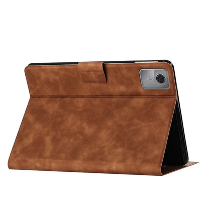 For Lenovo Tab M11 / Xiaoxin Pad 11 2024 TB-330FU Case Couple Cat Imprinted Microfiber Leather Smart Tablet Cover