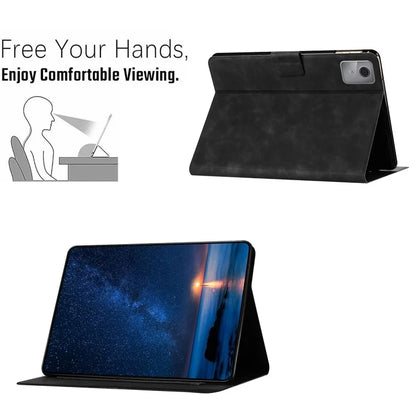 For Lenovo Tab M11 / Xiaoxin Pad 11 2024 TB-330FU Case Couple Cat Imprinted Microfiber Leather Smart Tablet Cover