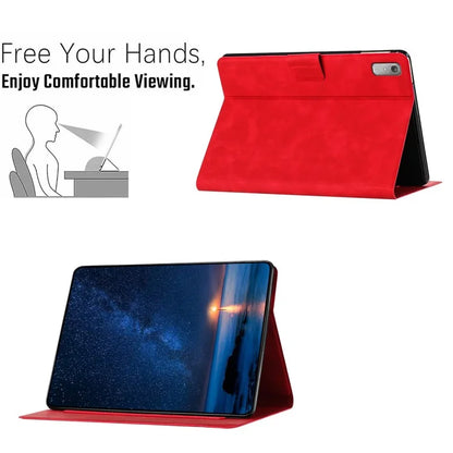 For Lenovo Tab P11 Gen 2 TB-350 Case Couple Cat Imprinted Microfiber Leather Smart Tablet Cover