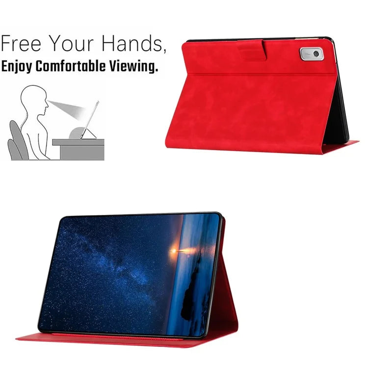 For Lenovo Tab M9 TB-310FU Case Couple Cat Imprinted Microfiber Leather Smart Tablet Cover