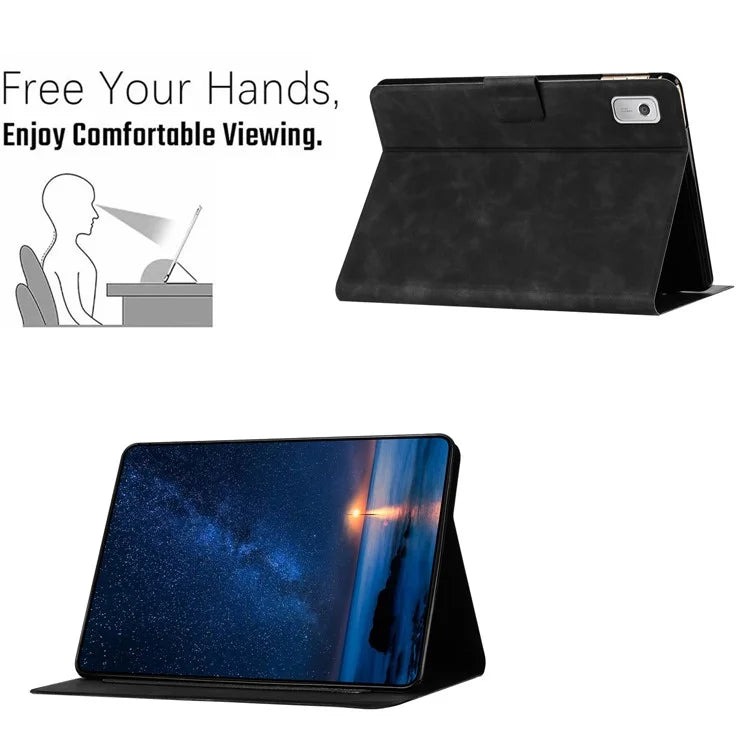 For Lenovo Tab M9 TB-310FU Case Couple Cat Imprinted Microfiber Leather Smart Tablet Cover