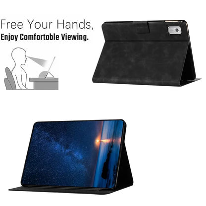 For Lenovo Tab M9 TB-310FU Case Couple Cat Imprinted Microfiber Leather Smart Tablet Cover