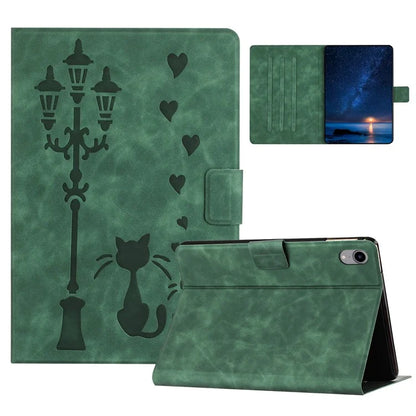 For iPad mini (2021) Case Couple Cat Imprinted Microfiber Leather Smart Tablet Cover