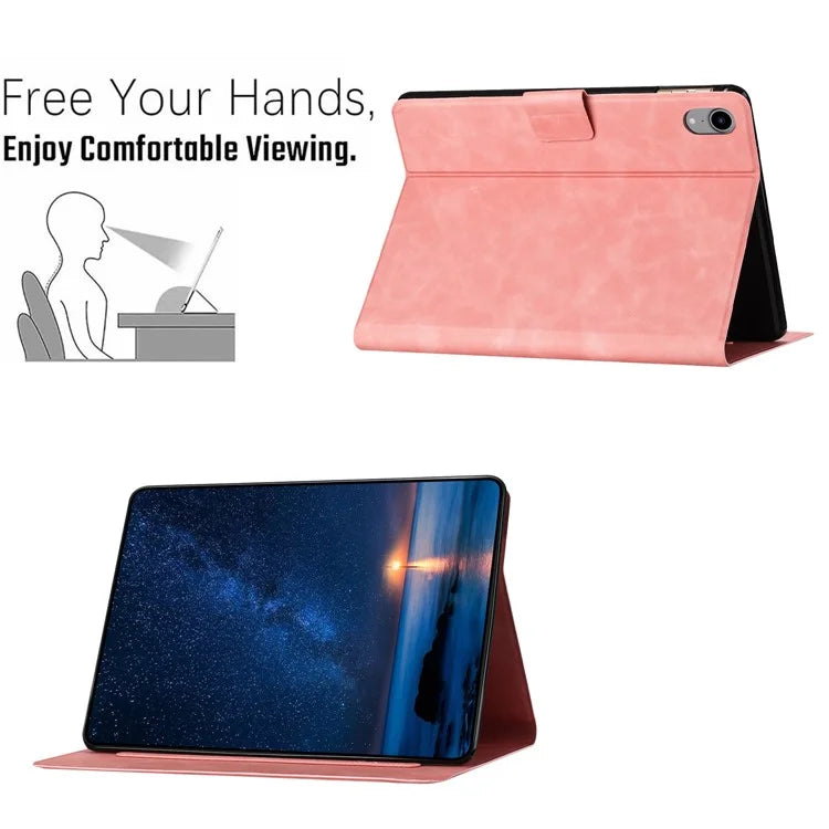 For iPad mini (2021) Case Couple Cat Imprinted Microfiber Leather Smart Tablet Cover