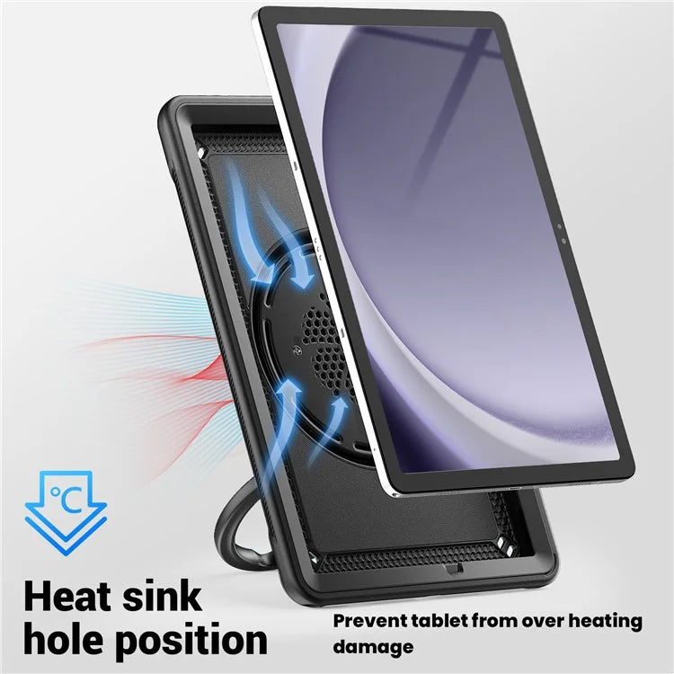 For Samsung Galaxy Tab A9+ SM-X210 / X216 / X218 Case PC+TPU Tablet Cover with Kickstand, Pencil Holder
