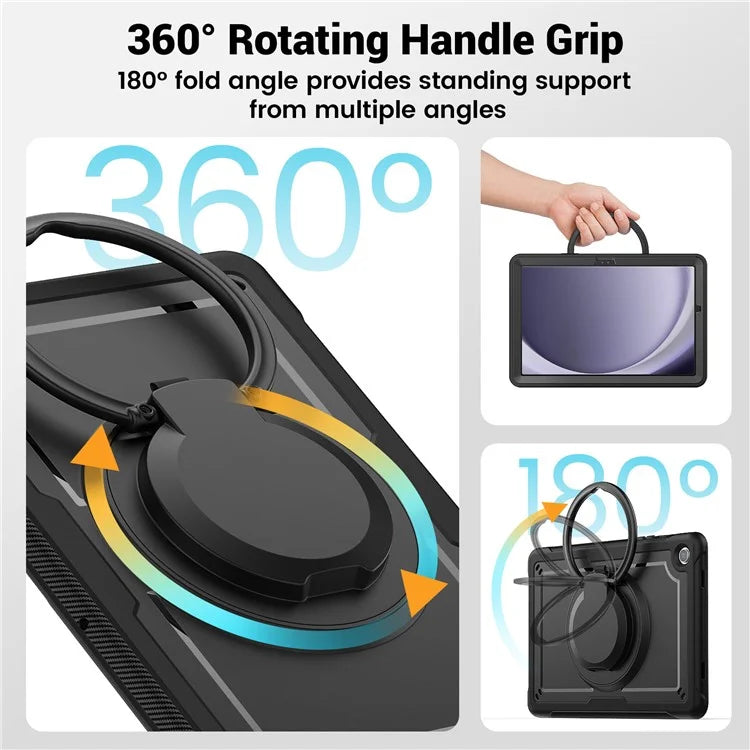 For Samsung Galaxy Tab A9+ SM-X210 / X216 / X218 Case PC+TPU Tablet Cover with Kickstand, Pencil Holder