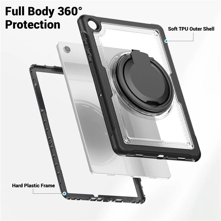 For Samsung Galaxy Tab A9+ SM-X210 / X216 / X218 Case PC+TPU Tablet Cover with Kickstand, Pencil Holder