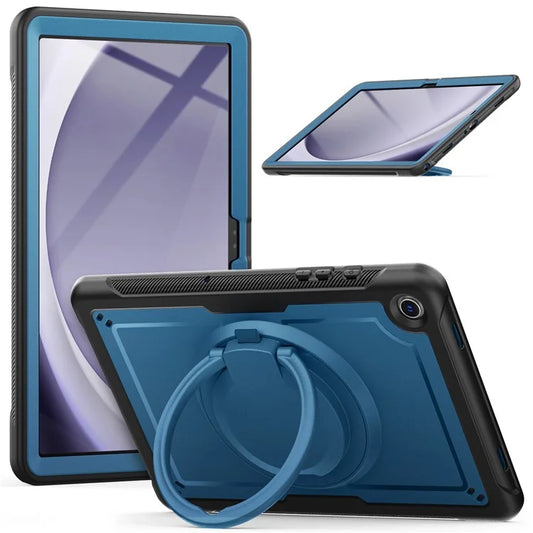 For Samsung Galaxy Tab A9+ SM-X210 / X216 / X218 Case Kickstand PC+TPU Tablet Cover with Strap, Pencil Holder