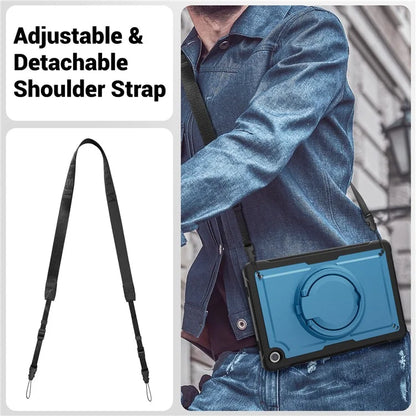 For Samsung Galaxy Tab A9+ SM-X210 / X216 / X218 Case Kickstand PC+TPU Tablet Cover with Strap, Pencil Holder