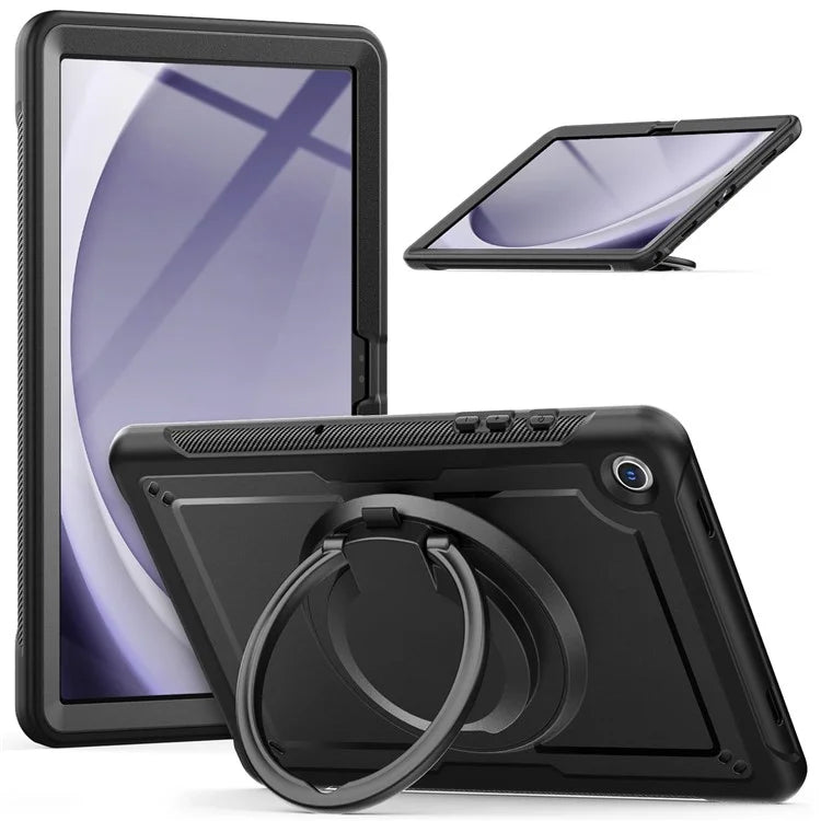 For Samsung Galaxy Tab A9+ SM-X210 / X216 / X218 Case Kickstand PC+TPU Tablet Cover with Strap, Pencil Holder