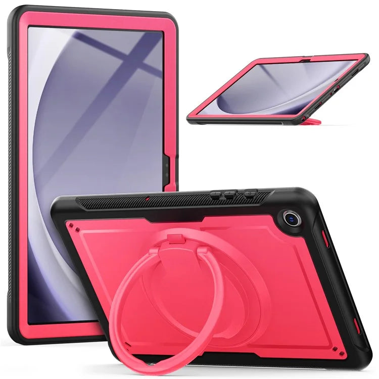 For Samsung Galaxy Tab A9+ SM-X210 / X216 / X218 Case Kickstand PC+TPU Tablet Cover with Strap, Pencil Holder