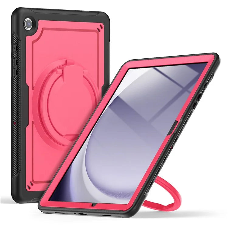 For Samsung Galaxy Tab A9+ SM-X210 / X216 / X218 Case Kickstand PC+TPU Tablet Cover with Strap, Pencil Holder